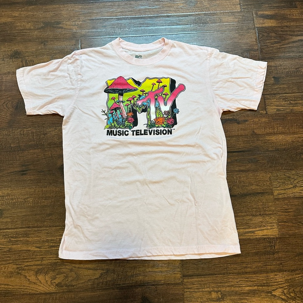 MTV Pink and White Tee